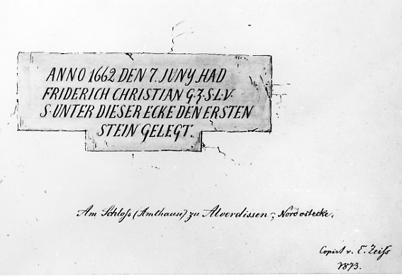 Inschrift am Schloss (Amtshaus):