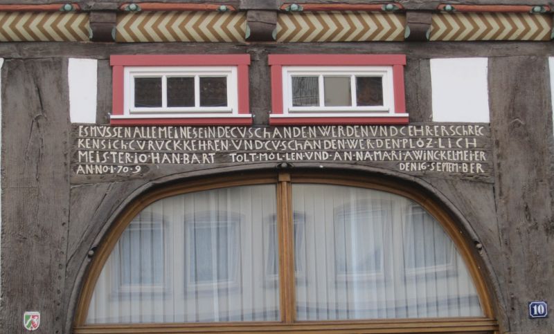 Lügde, Hintere Str. 10  Hausinschrift