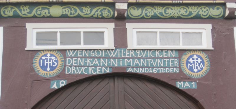 Lügde , Hintere Str.12  Hausinschrift