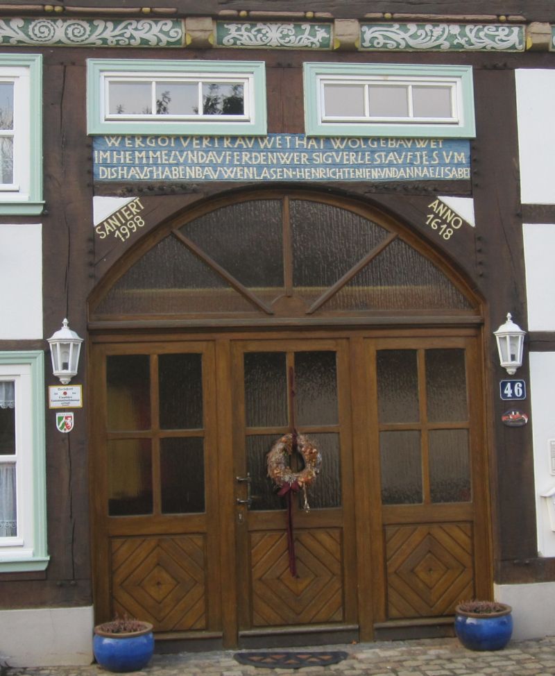 Lügde, Hintere Str. 46  Hausinschrift