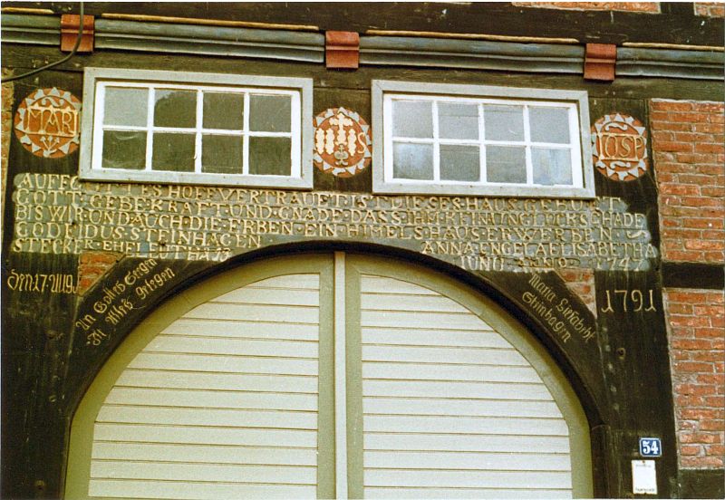 Lügde, Hintere Str. 54 Hausinschrift