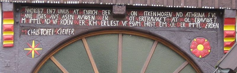 Hausinschrift Lieme Mittelstrasse: Foto Herbert Penke